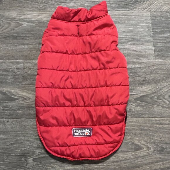 Heart To Tail Large Reversible Dog Jacket Red Buffalo Plaid Vest 25-50lbs - Picture 1 of 9